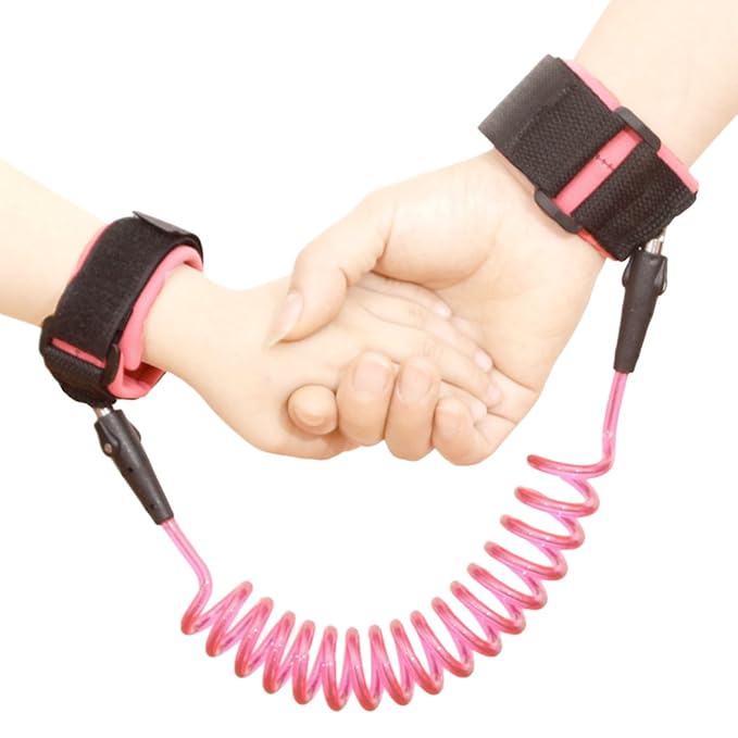 Xiaoyu 2 Colors Baby Anti-Lost Belt, 360 Degree Rotation, Child Walking Safety Toddler Harness, Green & Pink, 2.5MM