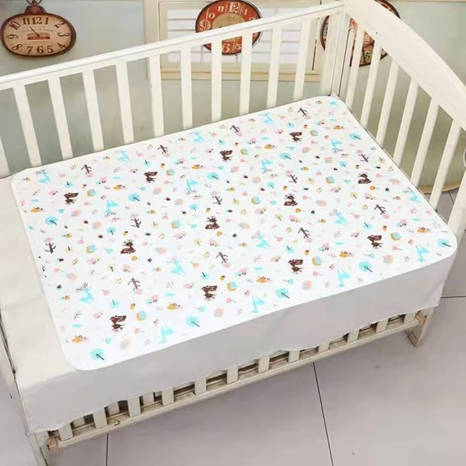 Monvecle Baby Infant Waterproof Cotton Changing Pads Washable Resuable Diapers Liners Mats Forest 1pc -40" x 28"