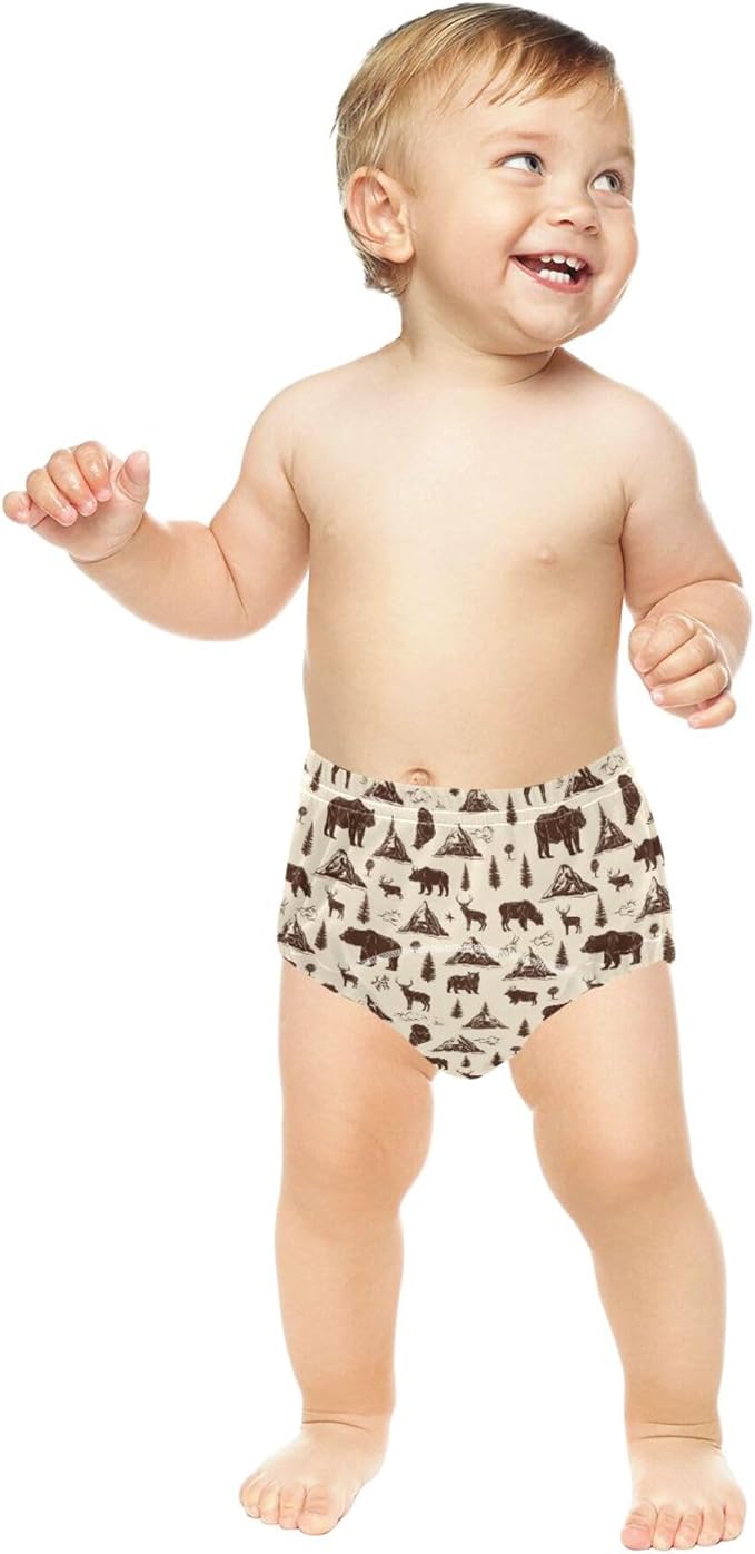 Little Girls Training Potty Underwear Reusable Underwear Briefs for 5T Safari Animals Like Bears Deer and Bison