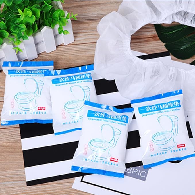Healifty Disposable Toilet Seat Cover Portable Waterproof Toilet Mat Thickened Cushion for Travel Hotel Office Use Individual Package 8.26X6.69X3.93 Inch