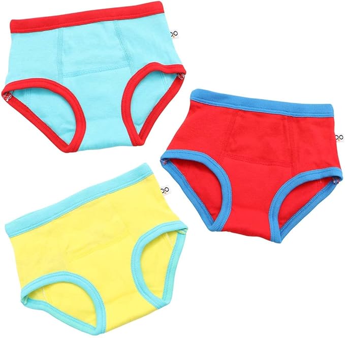 ZOOCCHINI Toddler 3-Pack Potty Training Pants - Soft Organic Cotton Underwear with Absorbent Padding and Fun Designs, Ocean Pals, 3-4 Years