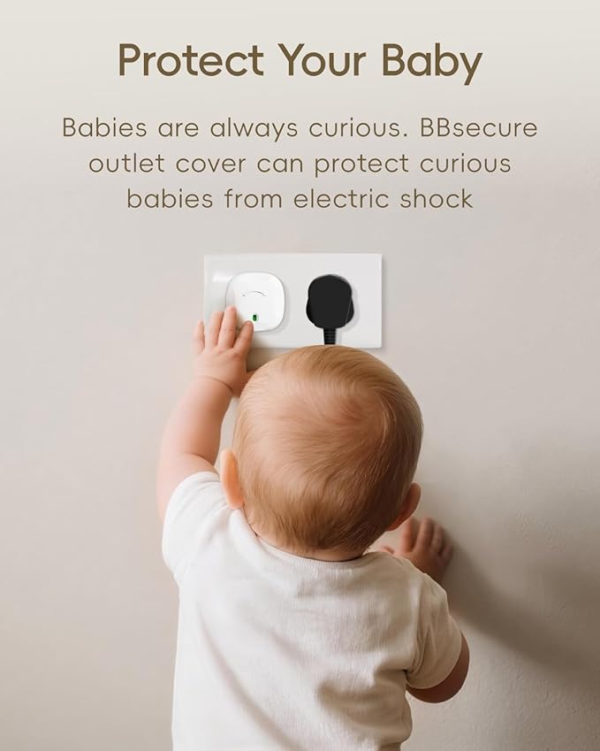 BBBsecure Plug Covers Baby Proofing 24 Pack – Baby-Resistant Rotating Plug Covers for US 3-Prong Electrical Outlets, Toddler Safety Protection, Easy Adult Removal, White