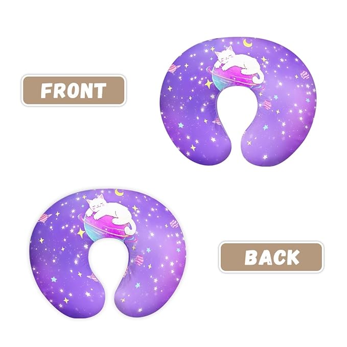 Forchrinse Galaxy Cat Planet Star Pillow Cover for Breastfeeding,Baby Nursing Pillow Slipcover Super Soft Newborn Infant Feeding Cushion Cover for Mom