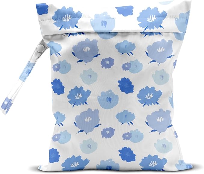 Wet Bag, Wet Dry Bag, Wet Bag for Swimsuit, Travel, Beach, Pool, Diapers, Dirty Yoga Gym Clothes, Toiletries, Makeup Bag, Waterproof Reusable Cute Daisy Floral Flower