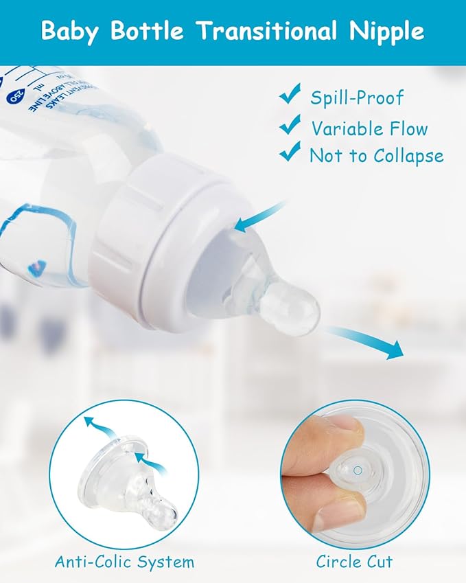 Silicone Nipple for Dr. Brown’s Natural Flow Level 1 Narrow Baby Bottle, Slow Flow, 0m+, 5 Count