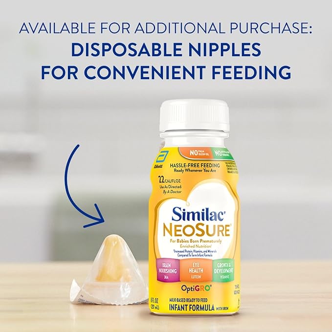 Similac NeoSure Premature Post-Discharge Infant Formula, Ready-to-Feed Baby Formula, 8-fl-oz Bottle, Pack of 24