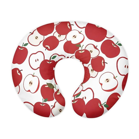 Cartoon Apple Graphic Nursing Pillow Cover, Soft Breathable Apple Hand Drawn Feeding Pillow Slipcover for Baby Boy Girl Nursing Pillow Cover, Machine Washable