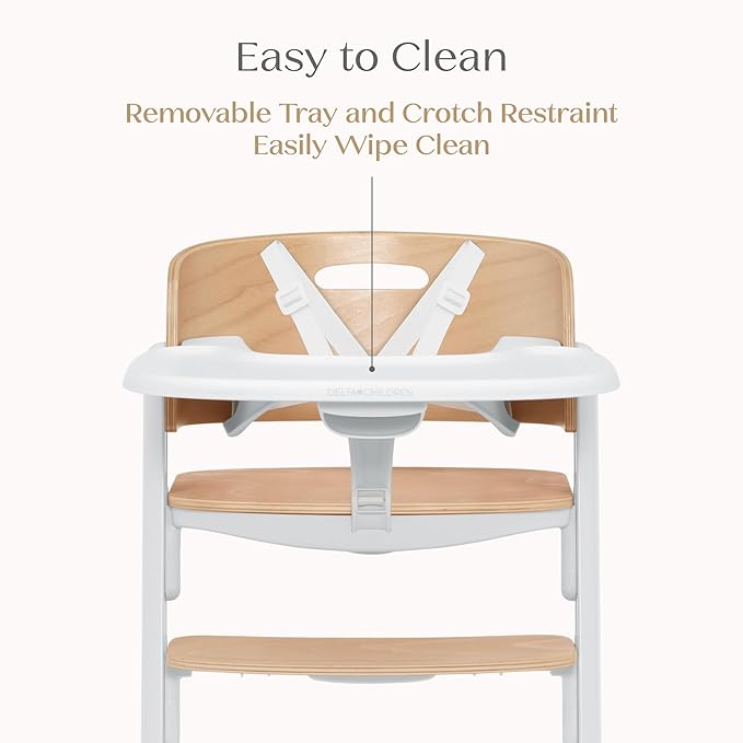 Delta Children Versa Adjustable 3-in-1 High Chair for Babies & Toddlers - 3 Growing Stages from Infant to Adult Seating - Greenguard Gold Certified, White