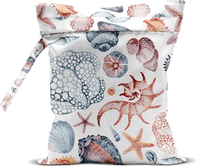 Starfish Wet Dry Bags for Diaper Waterproof Swimsuit Washable Reusable Bag for Beach Diapers Dirty Yoga Gym Clothes Plant Gifts for Men Women Baby Friend