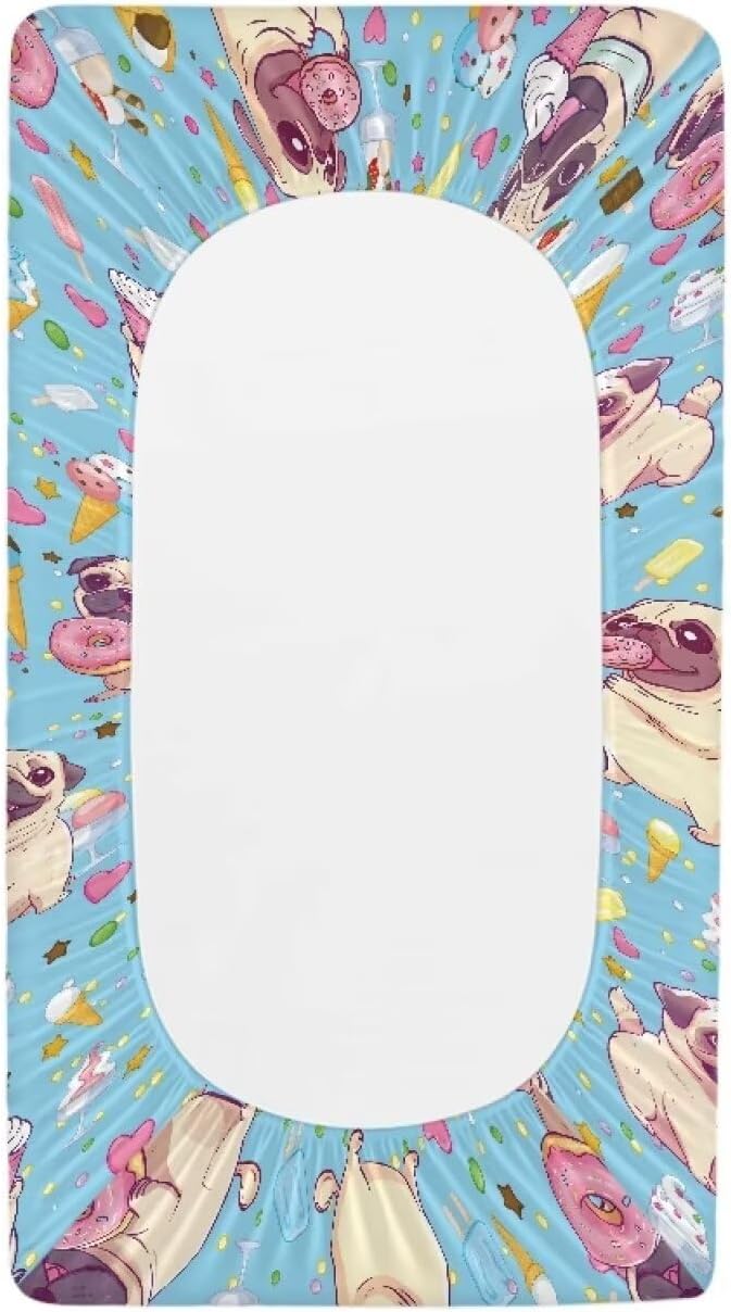 Dog Changing Pad Cover Waterproof Soft Diaper Changing Mat Cover for Baby Stretchy Lightweight Universal Tray Table Mat Fit 32"x16" Contoured Pad