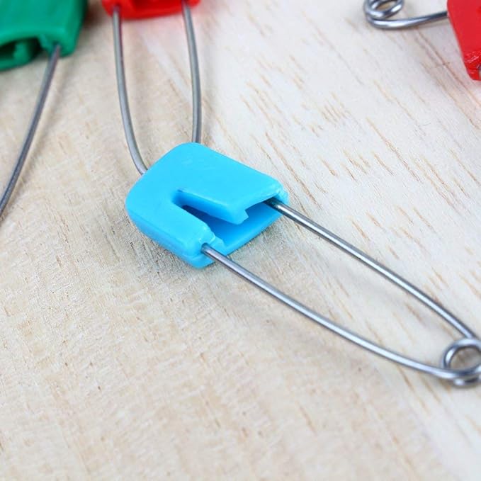 10 Pieces Diaper Pin, Diaper Pins with Locking Closures Craft Sewing Safety Pins Hold Locking Baby Kids Dress Cloth Nappy Diaper