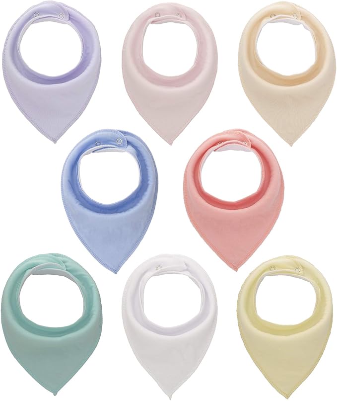 Maiwa Cotton Bandana Drool Bibs for Baby Girl Boys for Drooling and Teething for 8 Pack