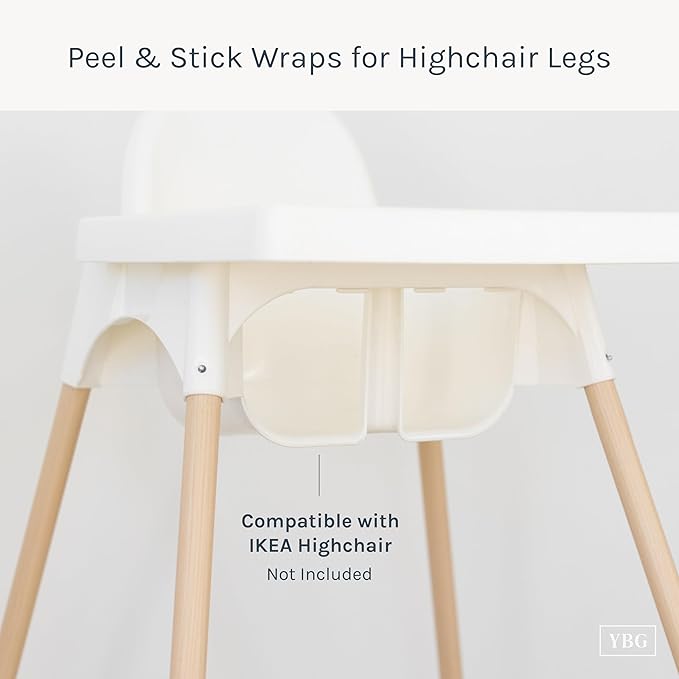 Yeah Baby Goods Highchair Leg Wraps (Birch) - Compatible with The IKEA Antilop Highchair - Stylish IKEA High Chair Accessories w/Easy Self-Adhesive