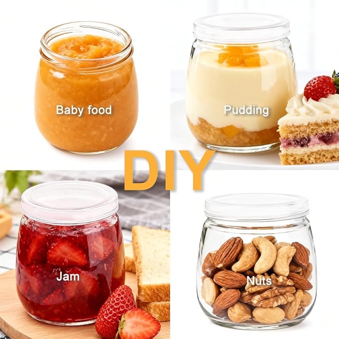 Baby Food Storage Containers,12 Pack Baby Food Containers with Lids,4 oz Glass Baby Food Jars,Small Snack Containers for Toddlers,Thickened Baby Food Storage Containers for Infant and Baby