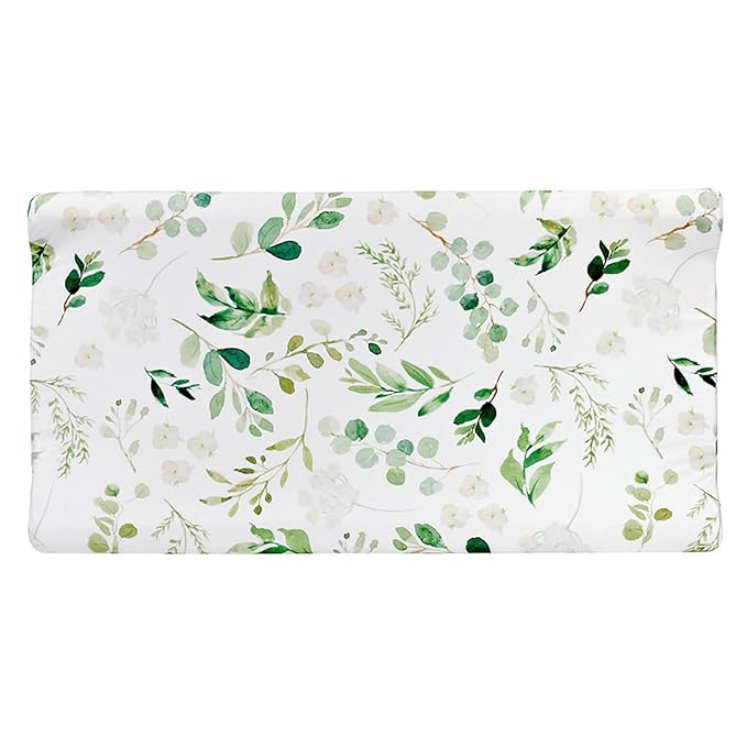 2Packs Baby Changing Pad Cover, Ultra Soft Stretchy Diaper Changing Table Pad Cover for Girls Boys, Cotton Breathable Nursery Changing Table Sheets Fit 32"/34"x16"Pad (Green Beige)