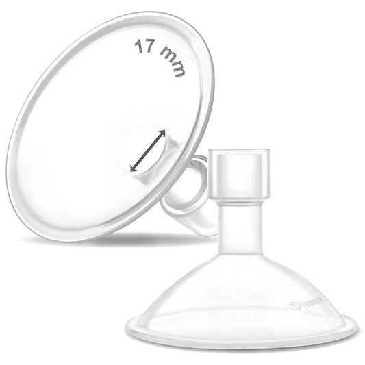 Maymom MyFit Crater Series 17mm Two-Piece Design Small Breastshield Compatible with Medela Breast Pump Parts; Replace Shields; Fit Flex Connector; 2pc