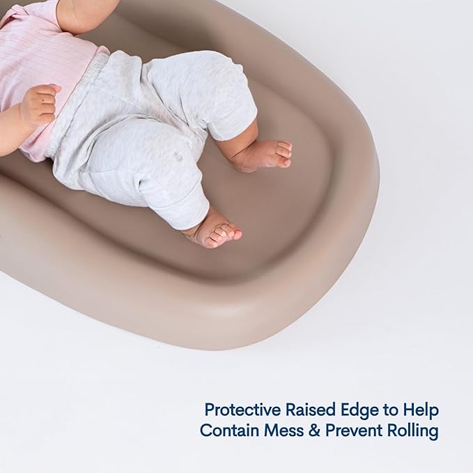 Upseat Baby Changing Pad, Non-Slip Grippy Design, Premium Cushioned Foam, Contoured for Comfort, Waterproof and Easy-to-Clean, Liquid-Resistant (Taupe)