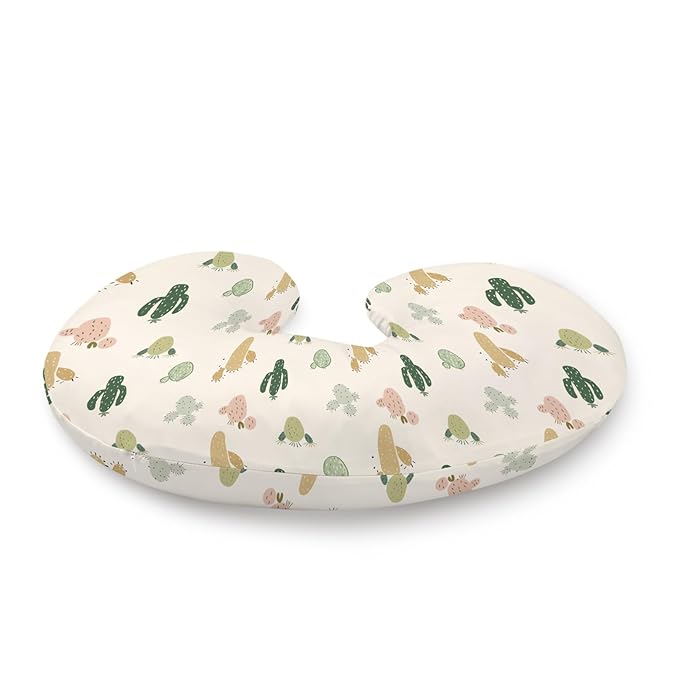 Western Cactus Pattern Nursing Pillow Cover, Unisex Removable Breastfeeding Pillowcase Slipcover for Baby Girls Boys Newborns Toddlers, Cover Only