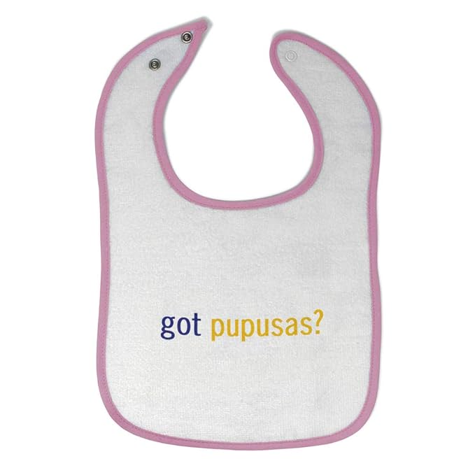 Toddler & Baby Bibs Burp Cloths Novelty Got Pupusas Flatbread from El Salvador Funny Humor Cotton Baby Items for Baby Girl & Boy White Soft Pink Design Only