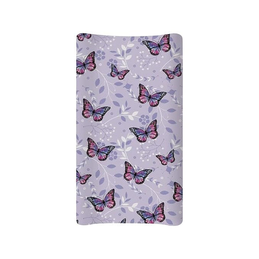 Purple Butterfly Diaper Changing Pad Cover Funny Changing Table Covers for Newborn Infant Changing Table Sheets Toddler Changing Mat Girls