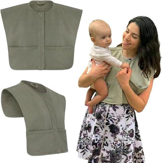 MONII Wearable Burp Cloth – Shoulder Cover for Feeding & Burping | 100% Cotton | Nursing Cover | Hands-Free Baby Essential