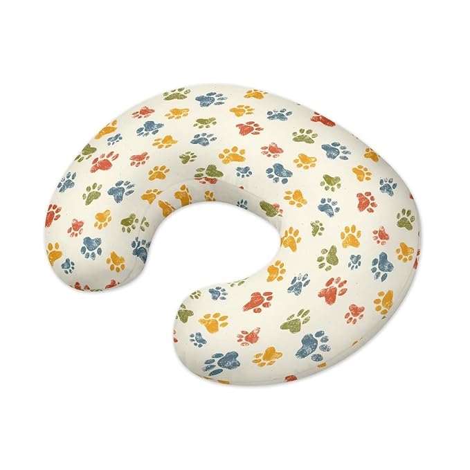 Dog Paws Feeding Pillow Case for Baby Girls and Boys Skin-Friendly Breathable Replacement Nursing Pillow Support Cover with Hidden Zipper for New Parents &