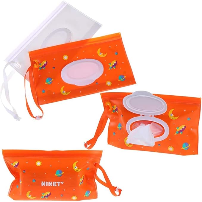 TOPINCN Baby Wipe Dispenser, Portable Wet Wipes Dispenser Holder with Lids for Napkin Nappy Paper Tissue Wipes Contianer Travel Wet Wipe Pouch