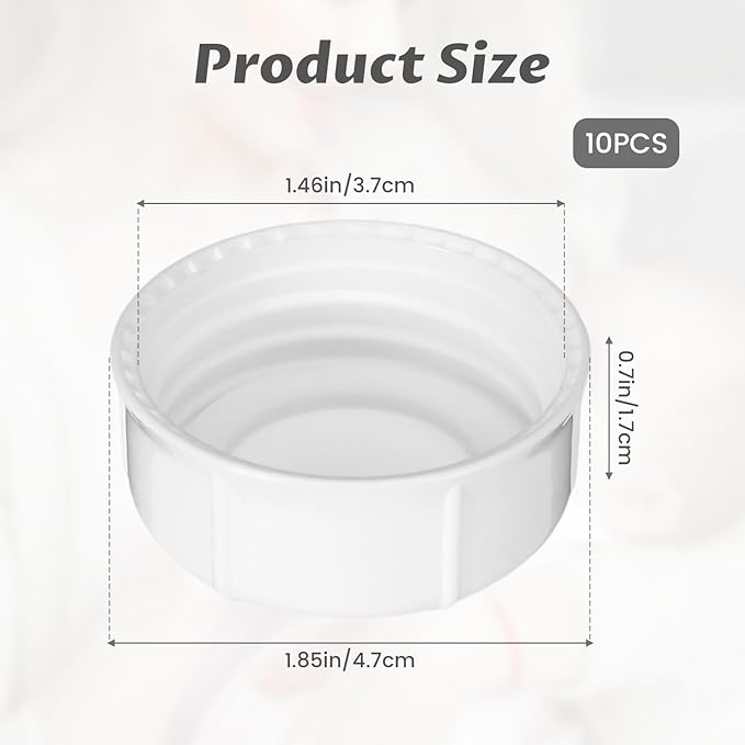 10Pcs Narrow Bottle Caps Compatible with Dr Brown's, for Medela, for Ameda, Storage Travel Caps Replacement for Dr Brown, Leak Proof Lids with Sealing Gasket, Fits Narrow Neck Bottles(White)