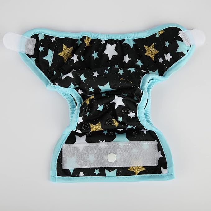 Newborn Baby Cloth Diaper Cover Nappy Hook and Loop (Twinkle Stars)