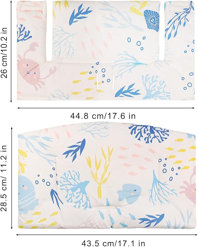For Tripp Trapp High Chair Cushion, Soft And Comfortable For Tripp Trapp High Chair Cushion, For Tripp Trapp Cushion Set Makes It Safer And More Comfortable For Baby To Sit On (Marine animal patterns)