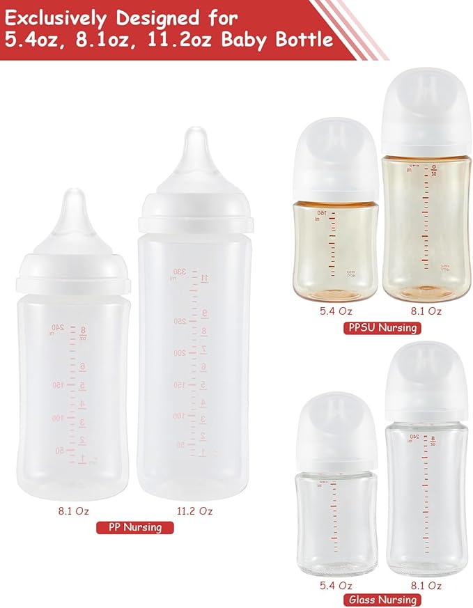 Baby Bottle Cap for Pigeon Bottle, Soft & Safe Bottle Lid, 6 Count