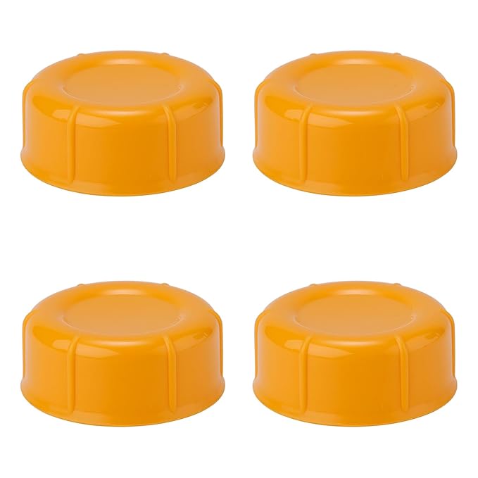 4pcs Travel Bottle Caps for Dr Brown & Medela Bottles, BPA Free Narrow Baby Bottle Lids Replacement No Leak Storage Cap Accessories Parts for Ameda Evenflo Gerber Baby Bottles (Orange)