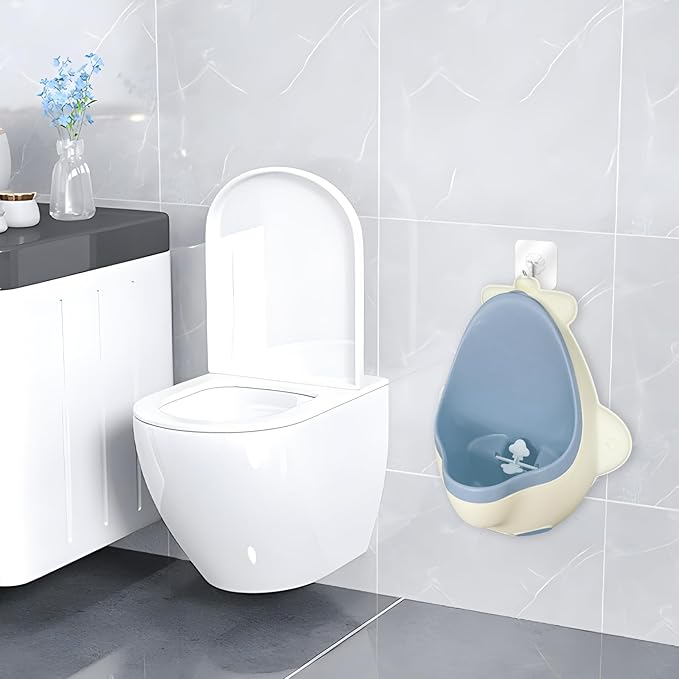 Potty Training Urinal for Boys Cute Plane with Funny Aiming Target - Blue