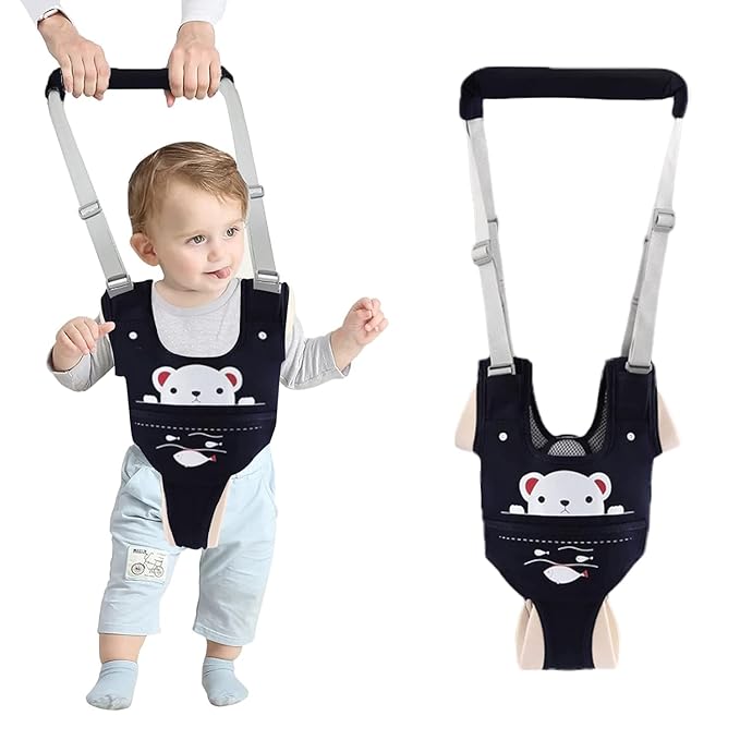 Baby Walking Harness Adjustable Handheld Kids Walker Helper Assistant Belt for Learning Walk Trainer Tool Walking Wing,Dark Blue