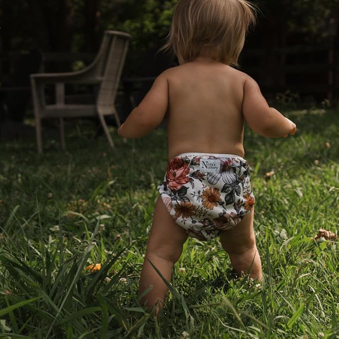 Nora's Nursery Reusable Swim Diapers and Wet Bag - One Size Fully Adjustable - Harlow Swim 3 Pack with Wet Bag