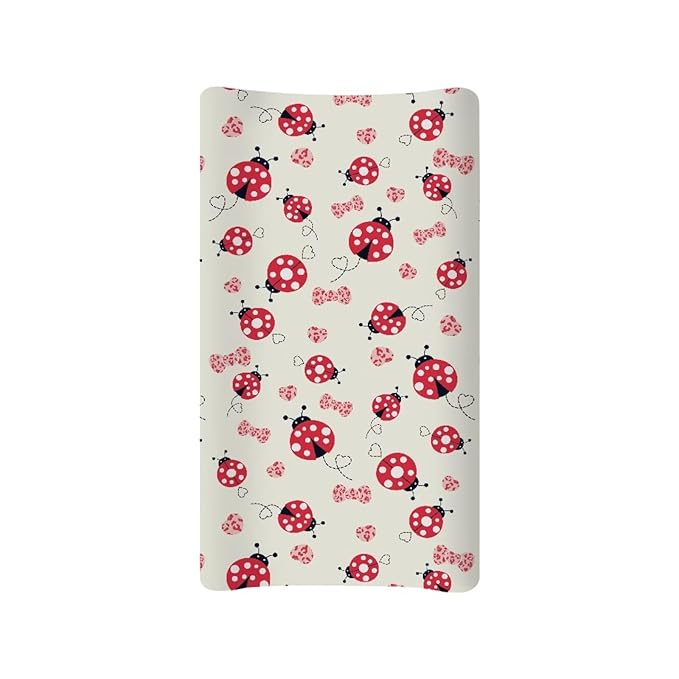 Ladybug Wipeable Changing Pad Cover Soft Cozy Baby Nursery Diaper Changing Pad Sheets Boys & Girls 16x32 Inch Home Accessories Gift for Friends