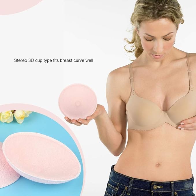 Organic Nursing Pads - 6 Washable Viscose Derived from Bamboo Breastfeeding, Reusable Breast Pads for Breastfeeding, Nipple Pad for Essentials