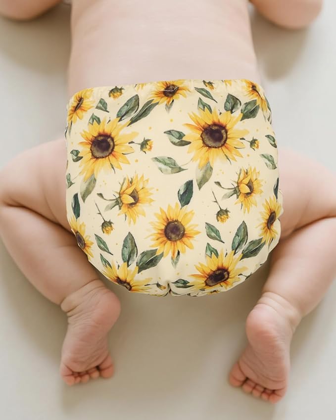 babygoal Baby Cloth Cover for Prefolds,Flats or Fitted Diapers– Adjustable, Reusable, Waterproof Swim Diaper Cover