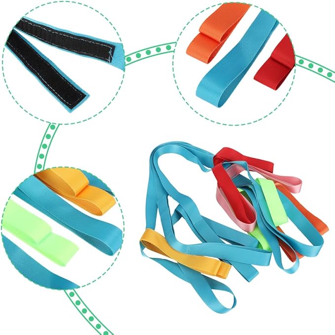 Joyzan Safety Walking Rope, Toddler Outdoor Walk Line Colorful Handles 12 Children 2 Teacher Short Detachable Transition Wrist Leashes Guide Preschool Nursery Daycare Teacher School Kids Kindergarten