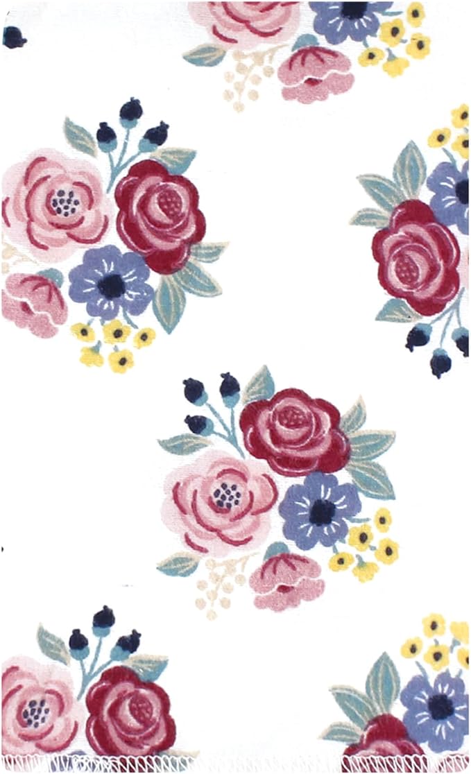 Luvable Friends Hudson Baby Flannel Burp Cloths 10pk, Rose Navy Bloom