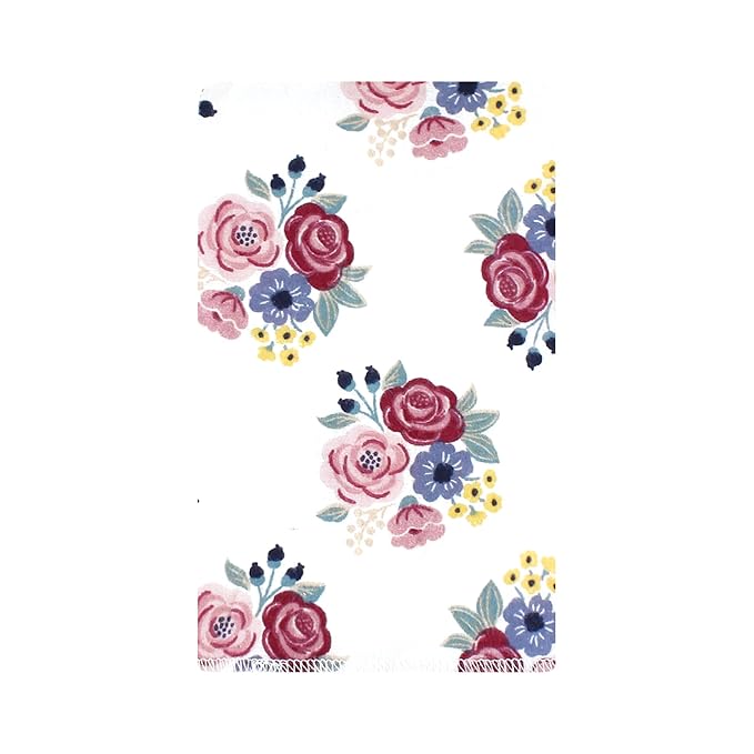 Hudson Baby Unisex Baby Cotton Flannel Burp Cloths, Blush Navy Floral 10-Pack, One Size