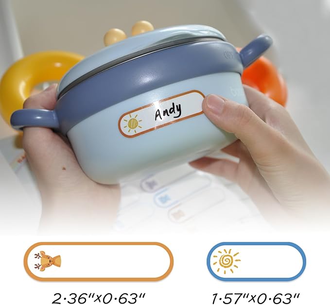 160 PCS Baby Bottle Labels for Daycare, Waterproof Write-On Kids Name Labels, Self-Laminating Self-Adhesive Bottle Strickers for Daycare School, Assorted Sizes & Colors