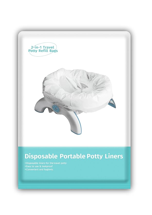 [30 Counts] Disposable Potty Liners with 200ml Super Absorbent Pads – Portable Toddler Toilet Liners for Travel Potty Seats, Leak-Proof Potty Training Bags Fit Most Potty Chairs