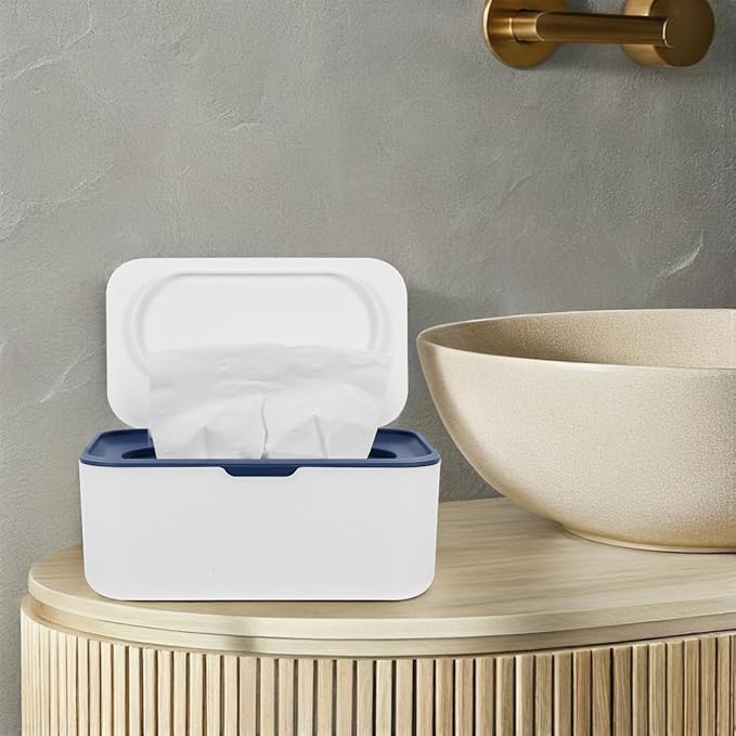 Wipes Dispenser Storage Box with Weighted Tray - Outdoor & Nursery Wet Wipe Holder, Trading Card Storage Box Size Tissue Container