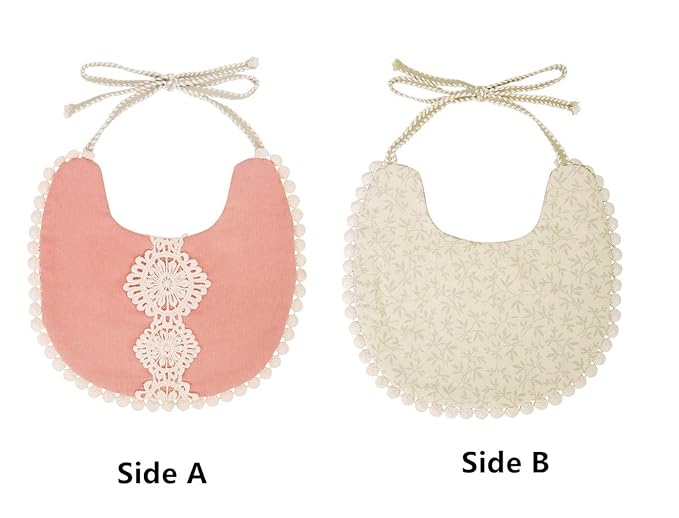 Baby Bib For Girls,Reversible Waterproof Handmade Natural Cotton Baby Drool Bib 0-12 months 3 Pack