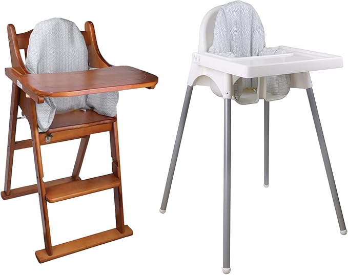 High Chair Cushion, New Type High Chair Cover Pad/pad for High Chair,highchair Cushion for IKEA Antilop Highchair,Built-in Inflatable Cushion,Baby Sitting More Comfortable (Gray Stripes)