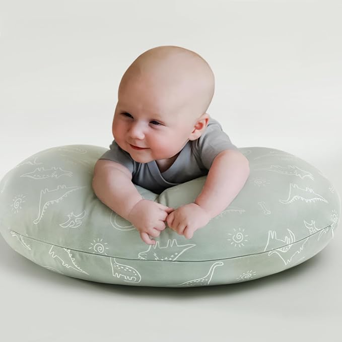 GRSSDER Nursing Pillow Cover Stretchy Minky Removable Nursing Covers for Breastfeeding Pillows, Ultra Soft Comfortable Slipcover for Boy and Girls, Dinosaurs Print