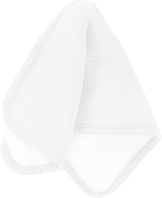 Aiden's Corner 100% Organic Muslin Cotton | Mix Use Baby Super Absorbent Infant Burp Cloth | Terry Cotton Towel | Washcloth for Newborns (Single White)