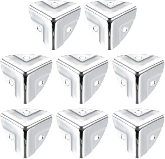 uxcell Metal Box Corner Protectors Wooden Box Edge Guard Protector 22x22x22mm Silver Tone 8pcs