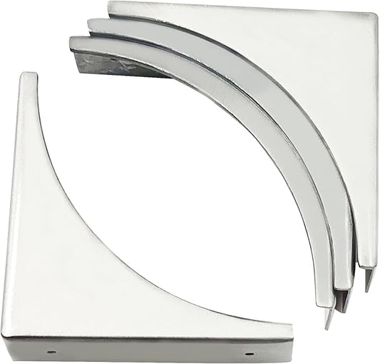 4Pcs Box Corner Protector, glrovazas Decorative Metal Corner Protectors Silver Corner Covers Edge Safety Bumpers for Box Table Desk, Furniture Corner Cover Guard Corner Furniture Hardware